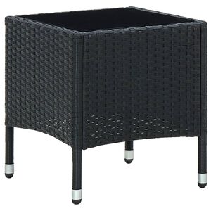 vidaXL Gar&eth;bor&eth; Svart 40x40x45 cm P&oacute;l&yacute;rattan