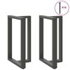 vidaXL barbor&eth;sf&aelig;tur T-laga 2 stk. antras&iacute;t 60x35x(90-91) cm st&aacute;l