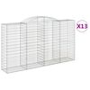 vidaXL Bogadregnir Grj&oacute;tkassar 13 stk. 300x50x160/180cm Sinkh&uacute;&eth;a&eth; J&aacute;rn