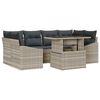 vidaXL Gar&eth;s&oacute;fa sett me&eth; geymslu me&eth; kodda 7 pcs Lj&oacute;sgr&aacute;r p&oacute;l&yacute;rattan