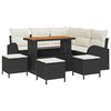 vidaXL Gar&eth;s&oacute;fa sett me&eth; p&uacute;&eth;i 9 pcs Svartur p&oacute;l&yacute;rattan