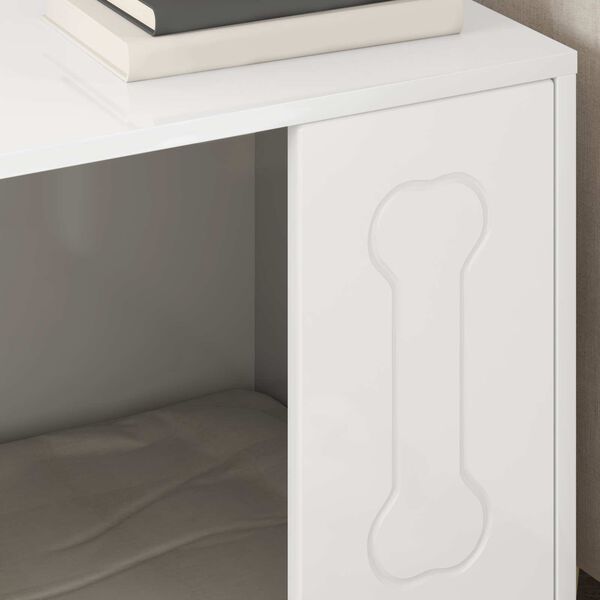 vidaXL Hundah&uacute;s Glansandi Hv&iacute;tur 44 x 42 x 49 cm Samsettur vi&eth;ur