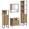 vidaXL Ba&eth;herbergismublasett 4 pcs handverkseik Samsettur vi&eth;ur