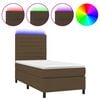 vidaXL H&oacute;lfa&eth; Springr&uacute;m me&eth; D&yacute;nu&LED D&ouml;kkbr&uacute;nn 90x200cm Tauefni