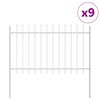 vidaXL Gar&eth;hefti 9 pcs Hv&iacute;tt 15,3 x 1,2 m Duftlita&eth;ur st&aacute;l
