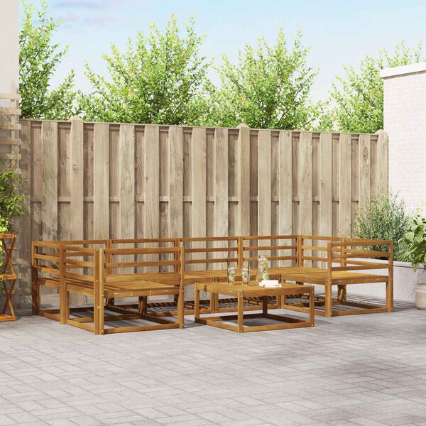 vidaXL &Uacute;ti s&oacute;fasett 7 pcs N&aacute;tt&uacute;rulegur Hrein akas&iacute;utr&eacute;