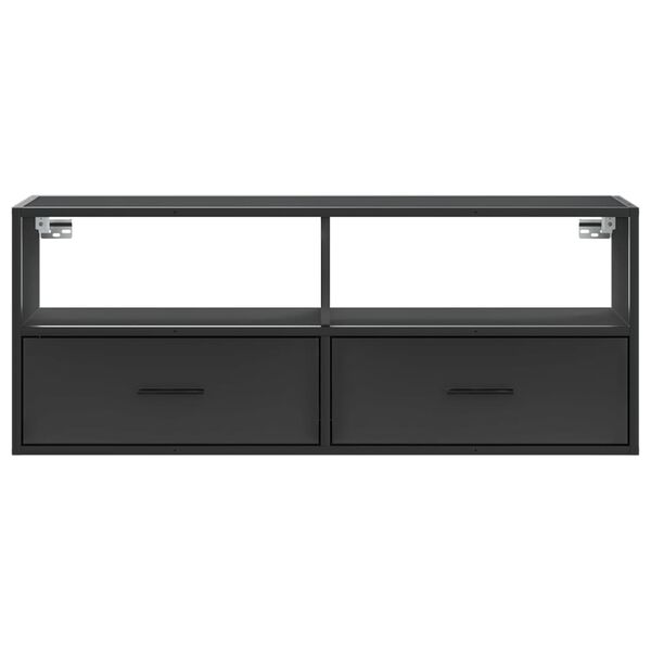 vidaXL Sj&oacute;nvarpssk&aacute;pur Svartur 100x31x39,5cm Samsettur Vi&eth;ur og M&aacute;lmur