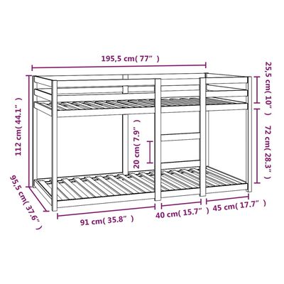 vidaXL Koja án Dýnu 90x190 cm Gegnheil Fura