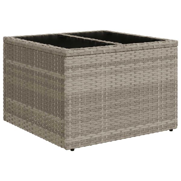 vidaXL Gar&eth;s&oacute;fa sett me&eth; geymslu 10 pcs Lj&oacute;sgr&aacute;r p&oacute;l&yacute;rattan