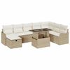 vidaXL Gar&eth;s&oacute;fa sett me&eth; p&uacute;&eth;i 9 pcs Drapplita&eth;ur Poly rattan