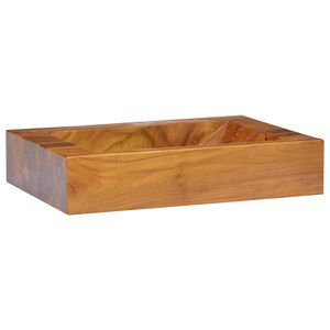vidaXL Handlaug Gegnheill Tekkvi&eth;ur 50x35x10 cm