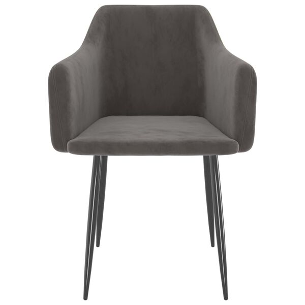 vidaXL Bor&eth;stofust&oacute;lar 2 stk. D&ouml;kkgr&aacute;ir Flauel