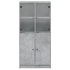 vidaXL Skápur með Hurðum Steypugrár 68x37x142 cm Samsettur Viður