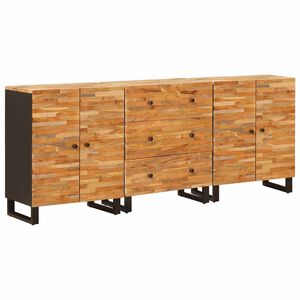 vidaXL Vi&eth;beinteyfla 3 pcs Br&uacute;nn 60 x 33 x 75 cm Hart mang&oacute;tr&eacute;
