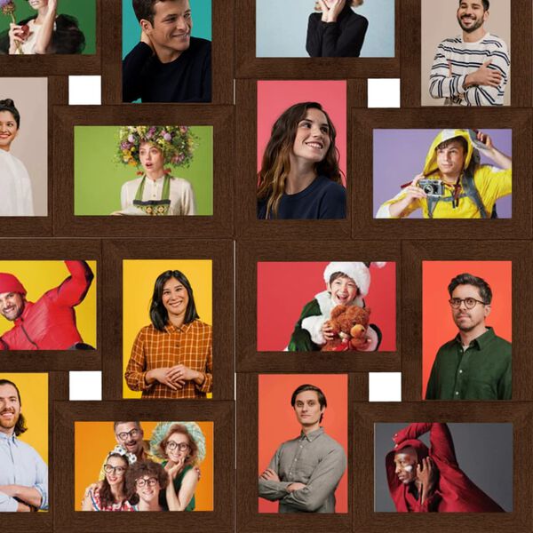 vidaXL Myndarammi f. Margar Myndir &aacute; 24x(10x15 cm) D&ouml;kkbr&uacute;nn MDF