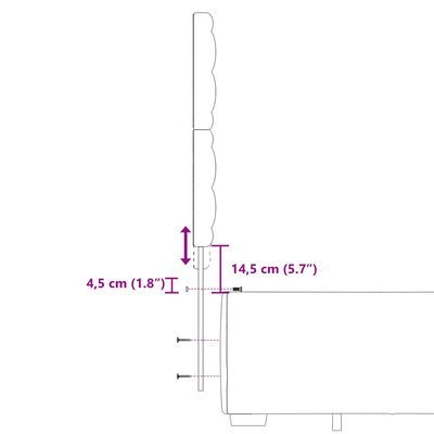 vidaXL Hólfað Springrúm með Dýnu Dökkgrátt 120x200 cm Flauel