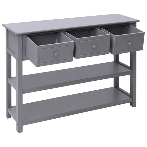 vidaXL Skenkur Gr&aacute;r 108x30x76 cm Gegnheill Paulowniavi&eth;ur