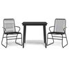 vidaXL 3 Parta Gar&eth;bor&eth;stofusett Svart PVC Rattan