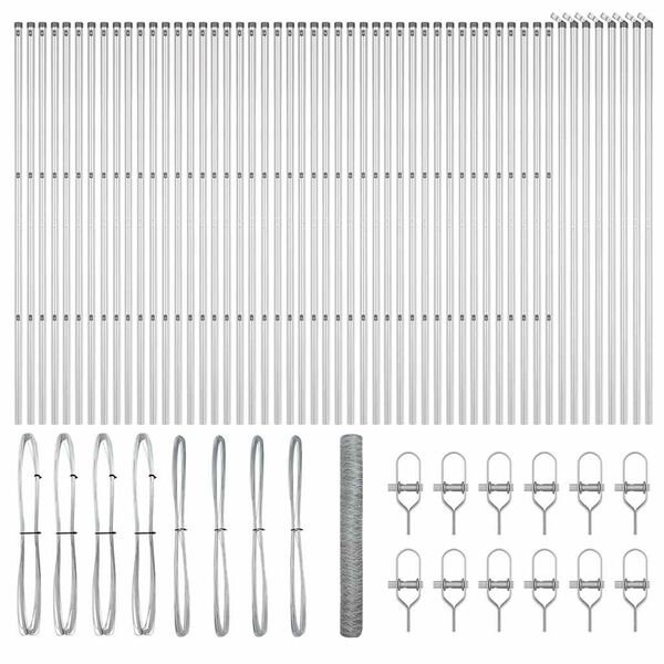 vidaXL Gir&eth;ingarp&oacute;stur Silfur 100 x 1,4 m (36 mm net) St&aacute;l