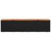 vidaXL Garðgeymslukassi Svartur 220x50x54 cm Pólýrattan Akasíuviður