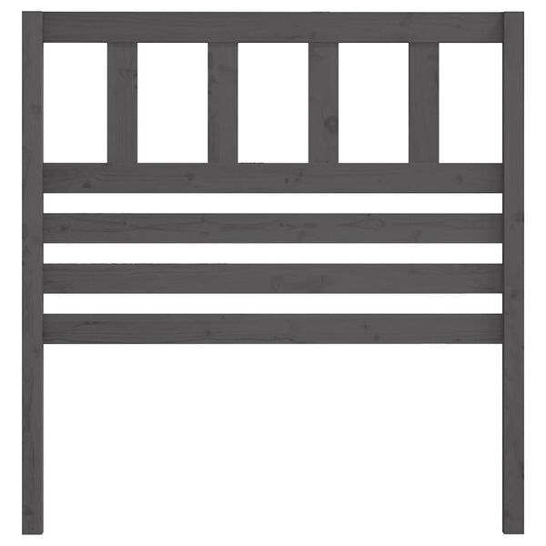 vidaXL Höfðagafl fyrir Rúm Grár 81x4x100 cm Gegnheil Fura