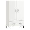 vidaXL H&aacute;r Sk&aacute;pur H&aacute;glansandi Hv&iacute;tur 69,5x31x115 cm Samsettur Vi&eth;ur
