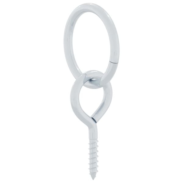 vidaXL Hestat&yacute;fingahringir me&eth; Augnskr&uacute;fum 3 stk Silfurst&aacute;l