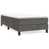 vidaXL R&uacute;mgrind me&eth; Springfj&ouml;&eth;rum D&ouml;kkgr&aacute;r 90x190 cm Flauel