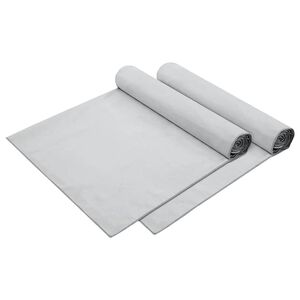 vidaXL S&oacute;lst&oacute;ls handkl&aelig;&eth;i 2 pcs Gr&aacute;r 210 x 75 cm P&oacute;lyester og p&oacute;l&yacute;am&iacute;&eth;