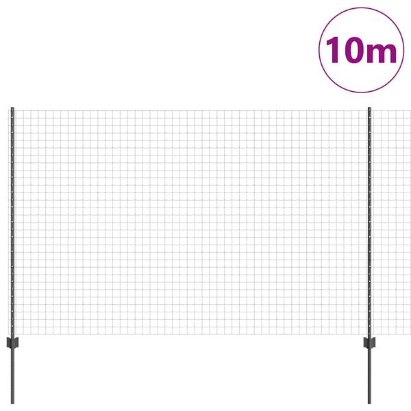 vidaXL Gir&eth;ing me&eth; p&oacute;st Gr&aacute;r 1,6 x 10 m St&aacute;l og PVC