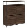 vidaXL Sk&oacute;sk&aacute;pur me&eth; 4 L&oacute;&eth;r&eacute;ttum Sk&uacute;ffum Br&uacute;n Eik 100x34x112 cm