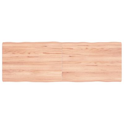 vidaXL Borðplata Ljósbrún 120x40x(2-4) cm Meðhöndluð Náttúrul. Brúnir