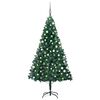 vidaXL Foruppl&yacute;st Gervij&oacute;latr&eacute; me&eth; J&oacute;lak&uacute;lusetti Gr&aelig;nt 120 cm PVC