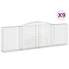 vidaXL Bogadregnir Grj&oacute;tkassar 9 stk. 400x30x120/140 cm Sinkh&uacute;&eth;a&eth; J&aacute;rn