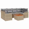 vidaXL Gar&eth;s&oacute;fa sett me&eth; geymslu 7 pcs Beige og lj&oacute;sgr&aacute;r p&oacute;l&yacute;rattan