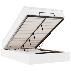 vidaXL Ottoman r&uacute;mgrind me&eth; d&yacute;nu Hv&iacute;tt 120x190cm gervi le&eth;ur