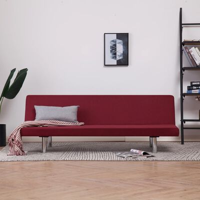 282200 vidaXL Sofa Bed Wine Red Polyester