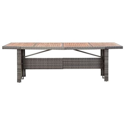 vidaXL Garðborð 240x90x74 cm Pólýrattan og Gegnheill Akasíuviður