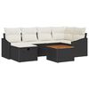 vidaXL Gar&eth;s&oacute;fa sett me&eth; p&uacute;&eth;i me&eth; geymslu 7 pcs Svartur p&oacute;l&yacute;rattan