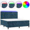 vidaXL H&oacute;lfa&eth; Springr&uacute;m me&eth; D&yacute;nu&LED Bl&aacute;tt 160x200 cm Flauel