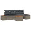 vidaXL Gar&eth;s&oacute;fa sett me&eth; kodda 6 pcs Gr&aacute;r Poly rattan