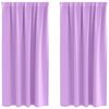 vidaXL Svartgard&iacute;nur me&eth; hringjum 2 pcs Fj&oacute;lubl&aacute;r 175 x 140 cm