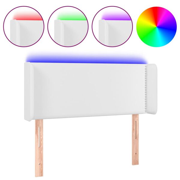 vidaXL LED H&ouml;f&eth;agafl 93x16x78/88 cm Hv&iacute;tt Le&eth;url&iacute;ki