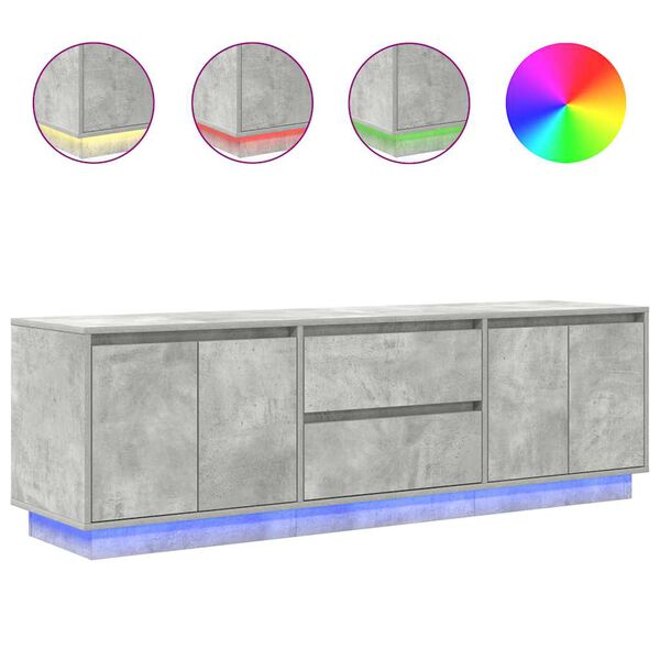 vidaXL Sj&oacute;nvarpssk&aacute;pur me&eth; LED-lj&oacute;sum Steypugr&aacute;r 160,5x41x50 cm