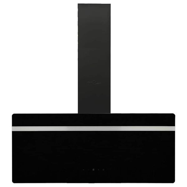 vidaXL Veggfestur H&aacute;fur 90 cm St&aacute;l og Hert Gler Svartur