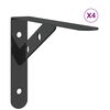 vidaXL Hillufestingar 4 stk 20x2,5x14 cm Svartur Ry&eth;fr&iacute;tt St&aacute;l