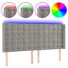 vidaXL LED H&ouml;f&eth;agafl 163x16x118/128 cm Lj&oacute;sgr&aacute;tt Flauel