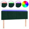 vidaXL LED H&ouml;f&eth;agafl 144x5x78/88 cm D&ouml;kkgr&aelig;nt Flauel