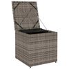 vidaXL Koddabox með geymslu Grár 50 x 50 x 50 cm pólýrattan