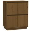 813809 vidaXL Skenkur Lj&oacute;sbr&uacute;nn 60x34x75 cm Gegnheil Fura